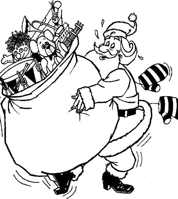 Fisă de colorat cu Mos craciun de colorat p17