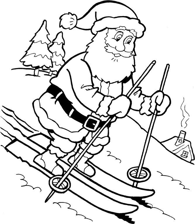 Fisă de colorat cu Mos craciun de colorat p24