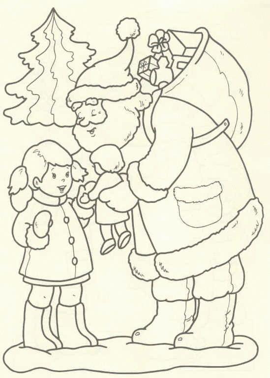 Fisă de colorat cu Mos craciun de colorat p27