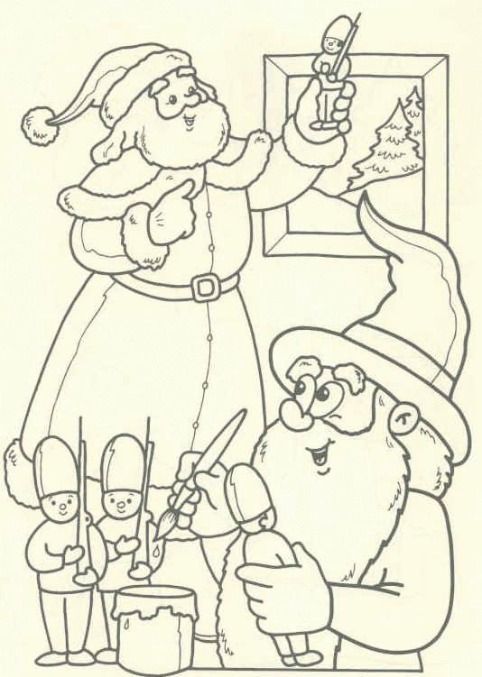 Fisă de colorat cu Mos craciun de colorat p30