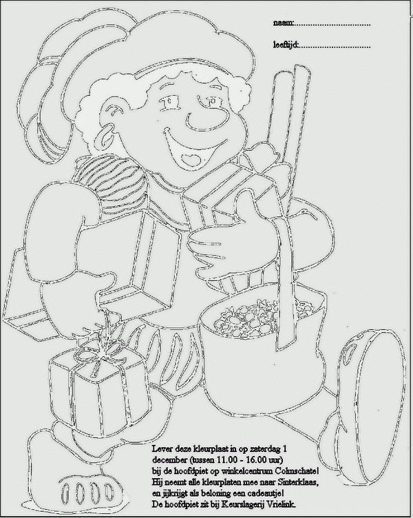 Fisă de colorat cu Mos nicolae de colorat p06