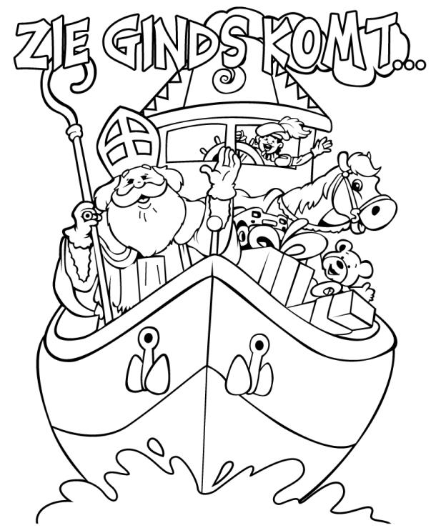 Fisă de colorat cu Mos nicolae de colorat p18