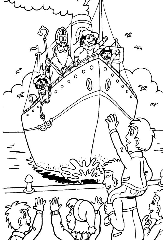 Fisă de colorat cu Mos nicolae de colorat p19