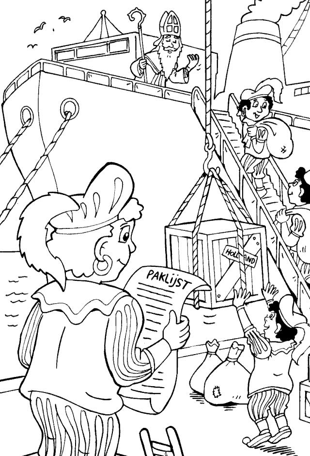 Fisă de colorat cu Mos nicolae de colorat p20