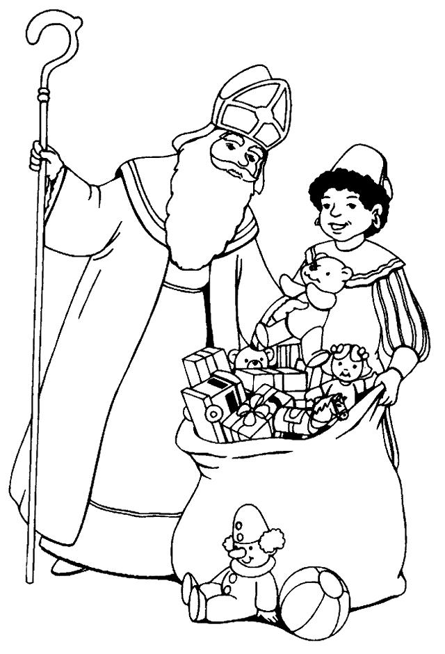 Fisă de colorat cu Mos nicolae de colorat p31