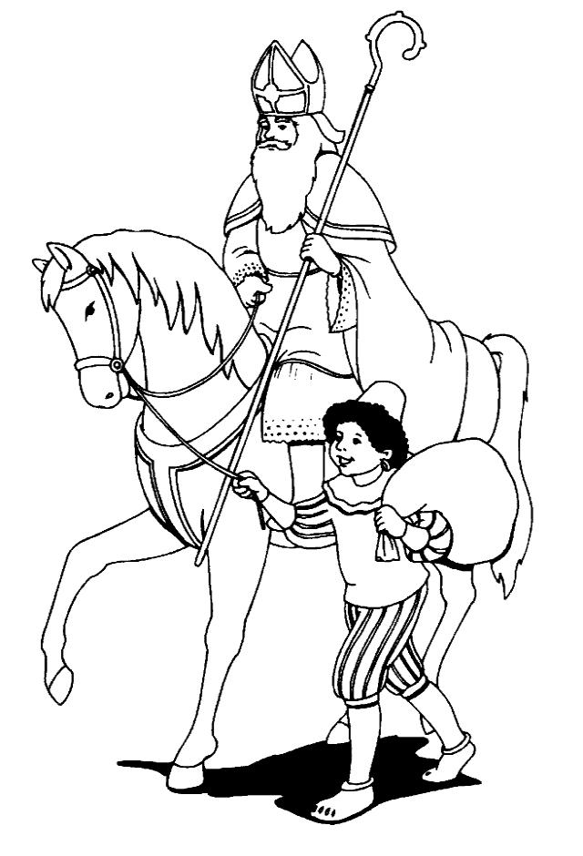 Fisă de colorat cu Mos nicolae de colorat p32