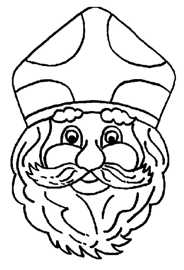 Fisă de colorat cu Mos nicolae de colorat p40