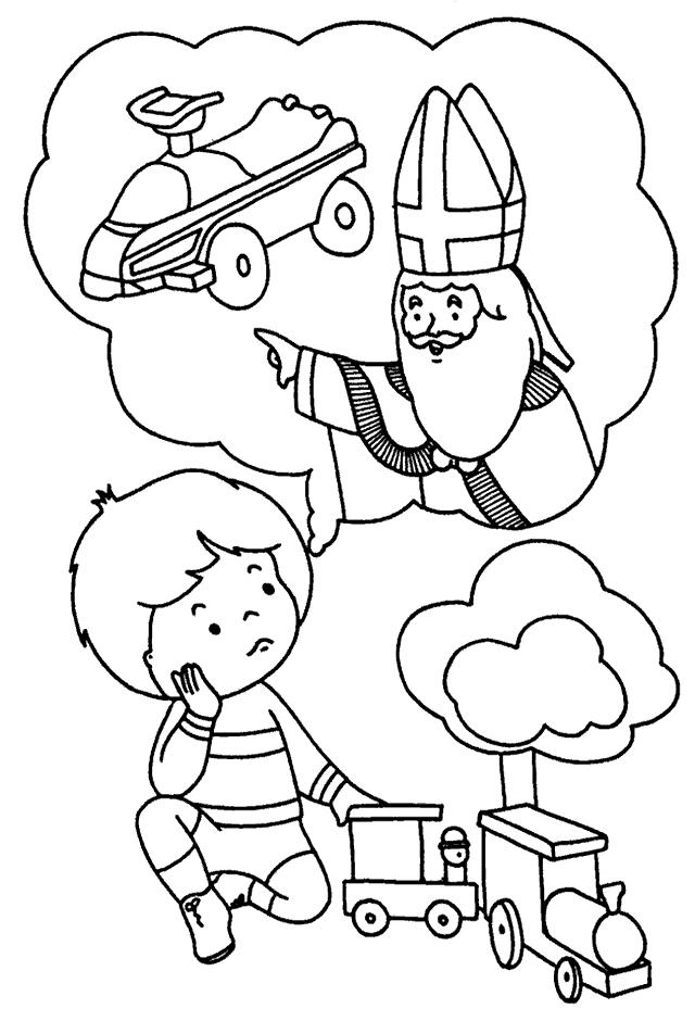 Fisă de colorat cu Mos nicolae de colorat p41