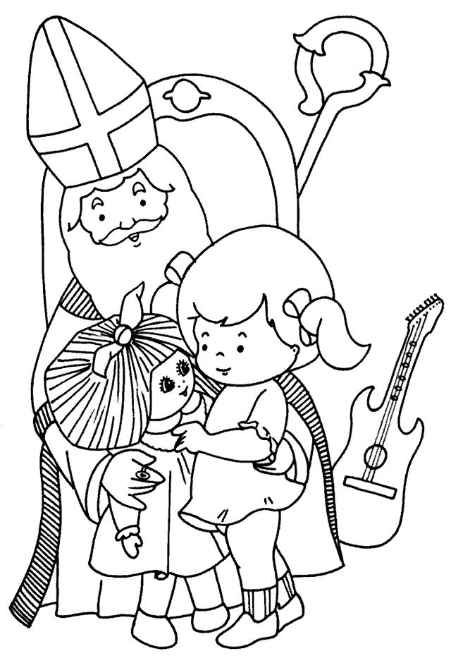 Fisă de colorat cu Mos nicolae de colorat p43