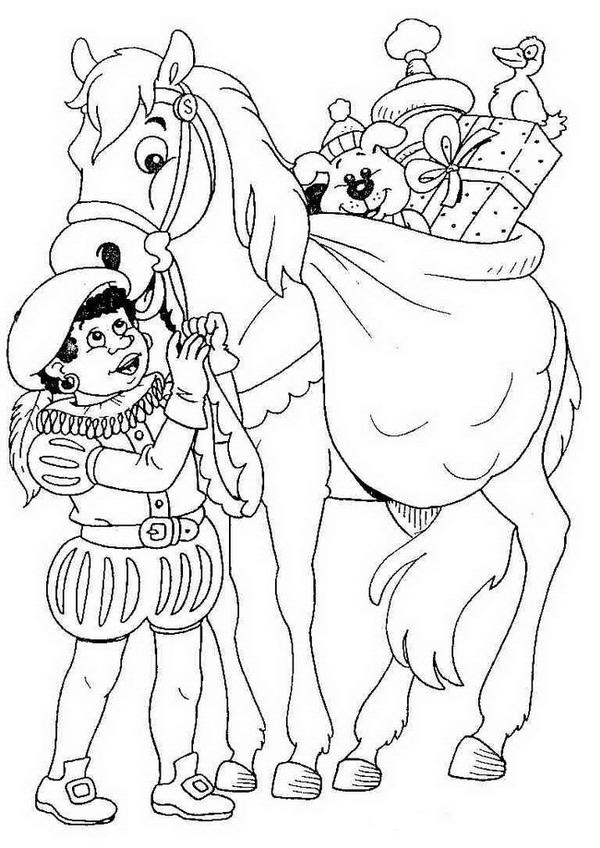 Fisă de colorat cu Mos nicolae de colorat p52