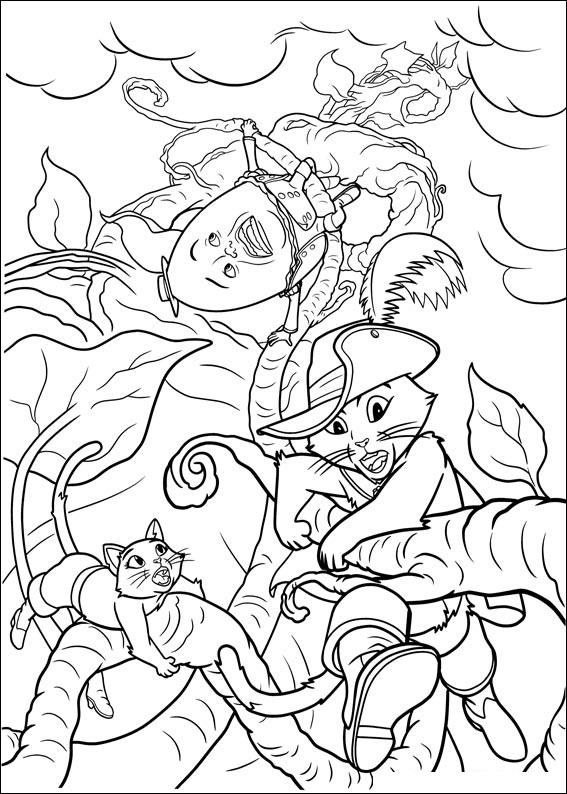 Fisă de colorat cu Motanul incaltat de colorat p24