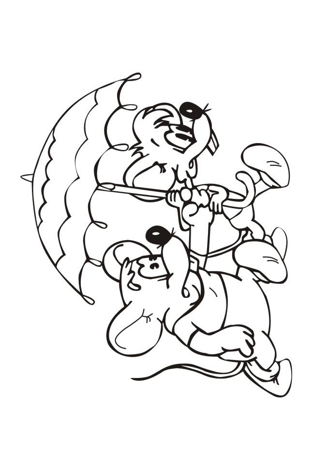 Fisă de colorat cu Motanul leopold de colorat p08