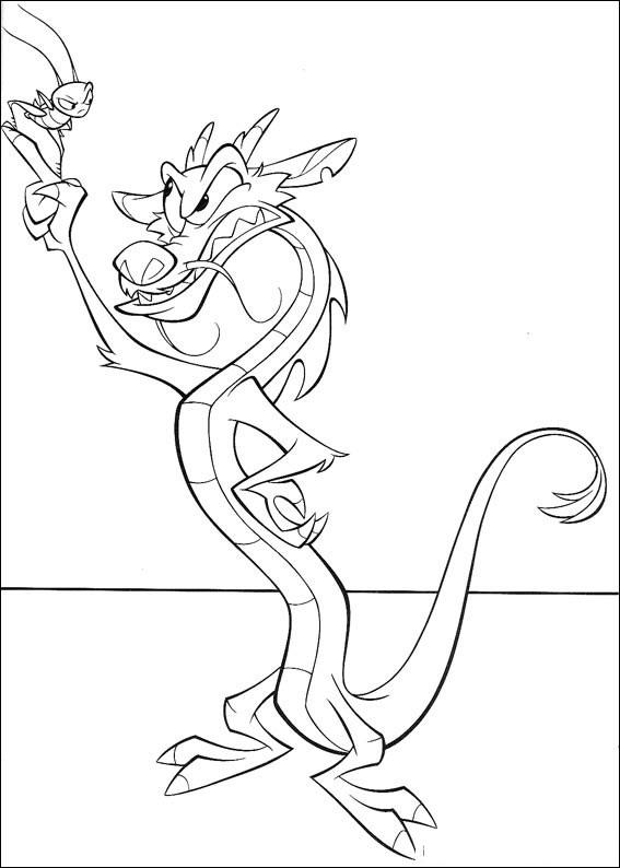 Fisă de colorat cu Mulan de colorat p14