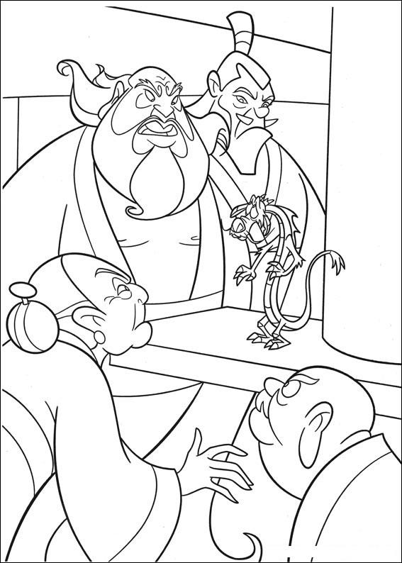 Fisă de colorat cu Mulan de colorat p33