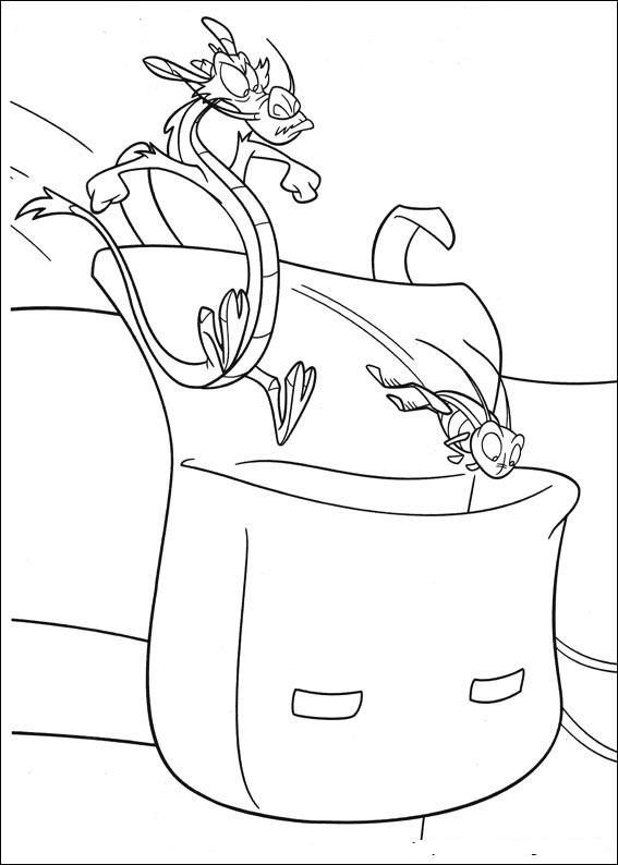 Fisă de colorat cu Mulan de colorat p35