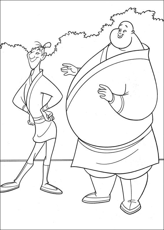 Fisă de colorat cu Mulan de colorat p41