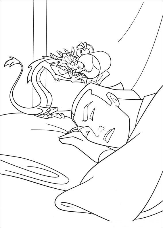 Fisă de colorat cu Mulan de colorat p44