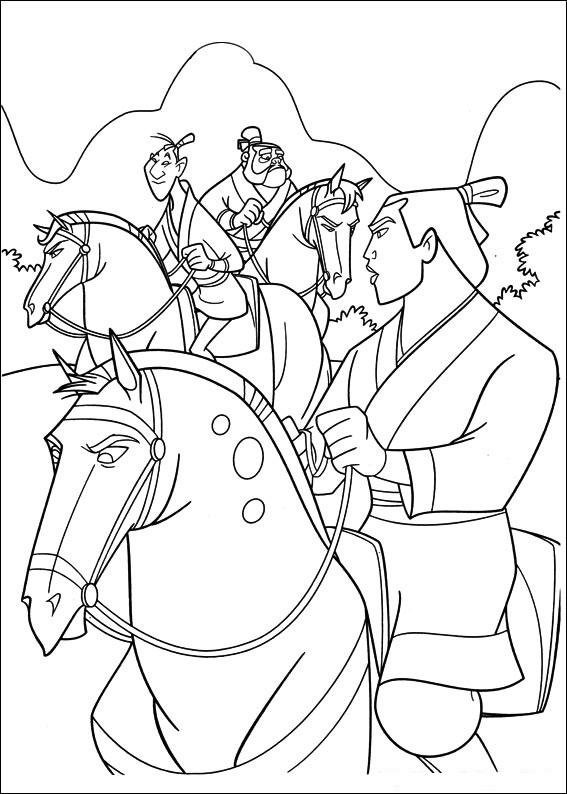 Fisă de colorat cu Mulan de colorat p51