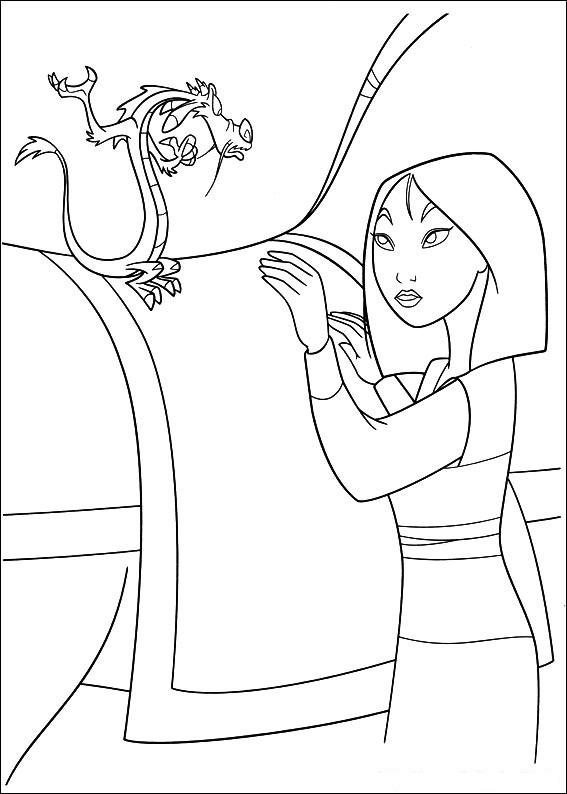 Fisă de colorat cu Mulan de colorat p53
