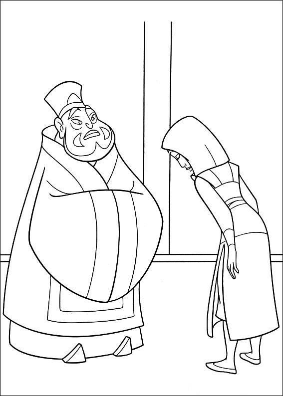 Fisă de colorat cu Mulan de colorat p58