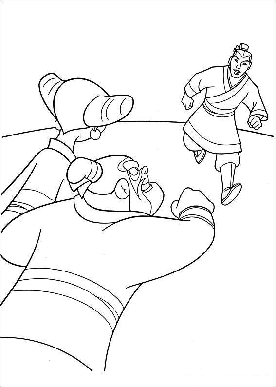 Fisă de colorat cu Mulan de colorat p59