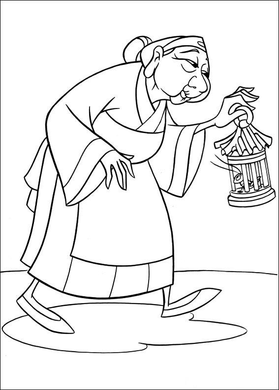 Fisă de colorat cu Mulan de colorat p66