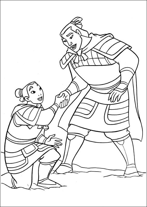 Fisă de colorat cu Mulan de colorat p82