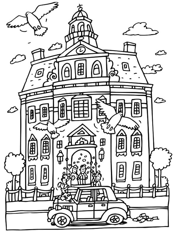 Fisă de colorat cu Nunta de colorat p30