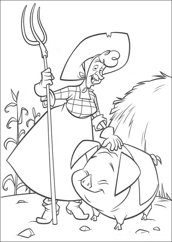 Fisă de colorat cu O ferma trasnita de colorat p52