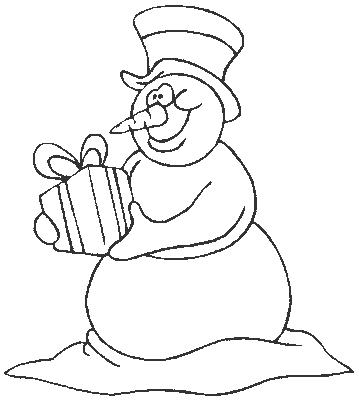 Fisă de colorat cu Om de zapada de colorat p01