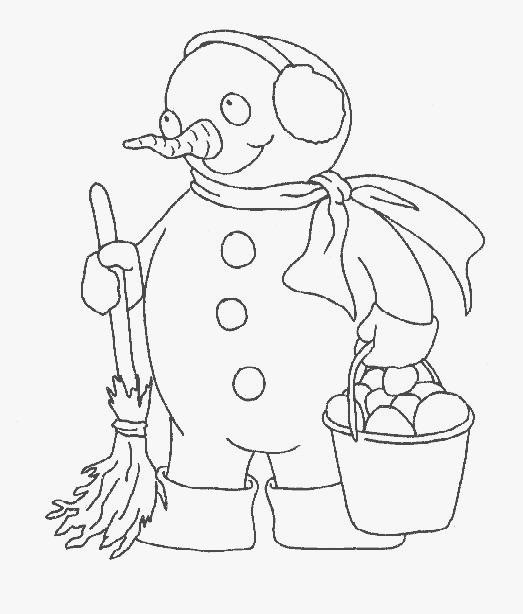 Fisă de colorat cu Om de zapada de colorat p05