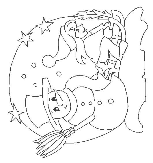 Fisă de colorat cu Om de zapada de colorat p11