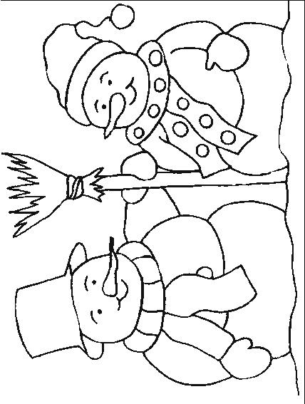 Fisă de colorat cu Om de zapada de colorat p12