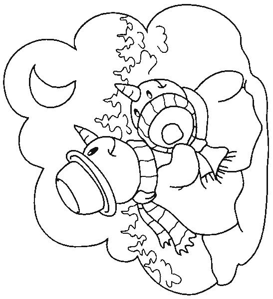 Fisă de colorat cu Om de zapada de colorat p15