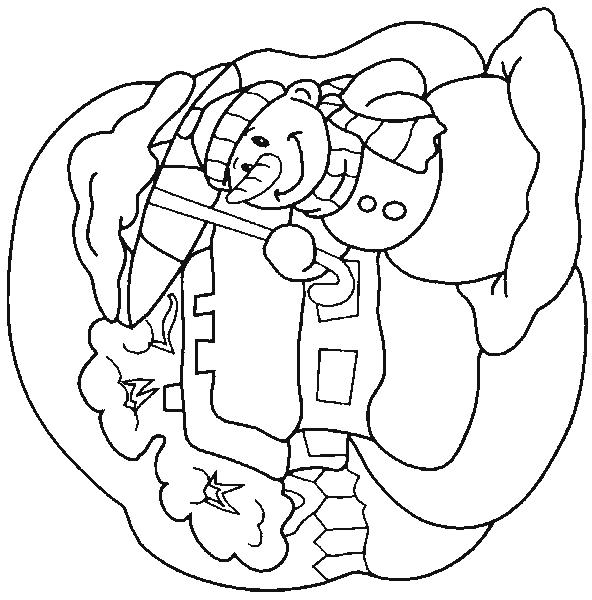 Fisă de colorat cu Om de zapada de colorat p16