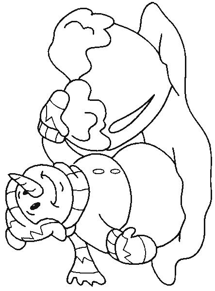 Fisă de colorat cu Om de zapada de colorat p18