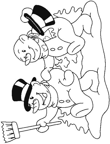 Fisă de colorat cu Om de zapada de colorat p19