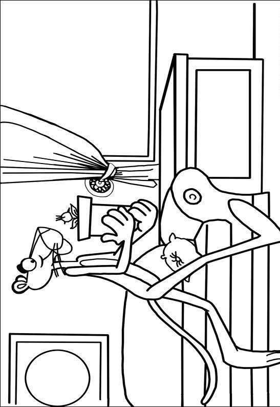 Fisă de colorat cu Pantera roz de colorat p13