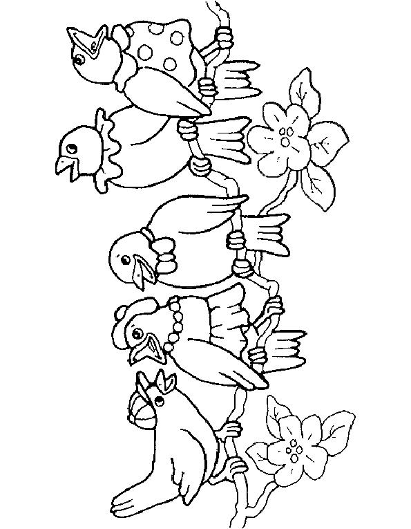 Fisă de colorat cu Pasari de colorat p75