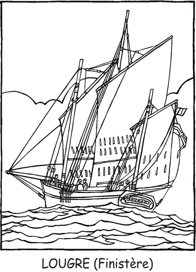 Fisă de colorat cu Pe mare de colorat p04