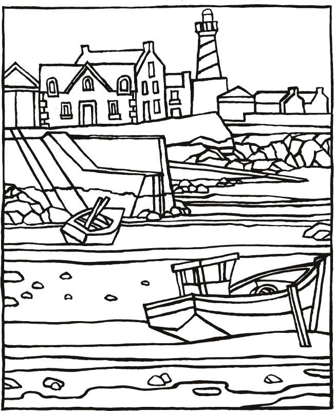 Fisă de colorat cu Pe mare de colorat p08