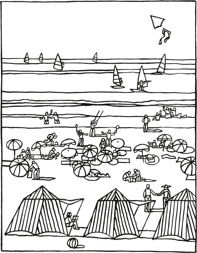 Fisă de colorat cu Pe mare de colorat p13