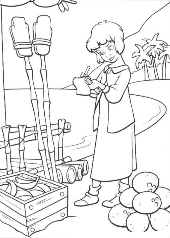 Fisă de colorat cu Peter pan 2 de colorat p08