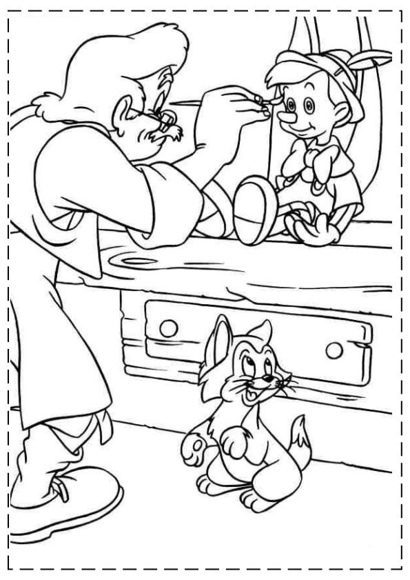 Fisă de colorat cu Pinocchio de colorat p23