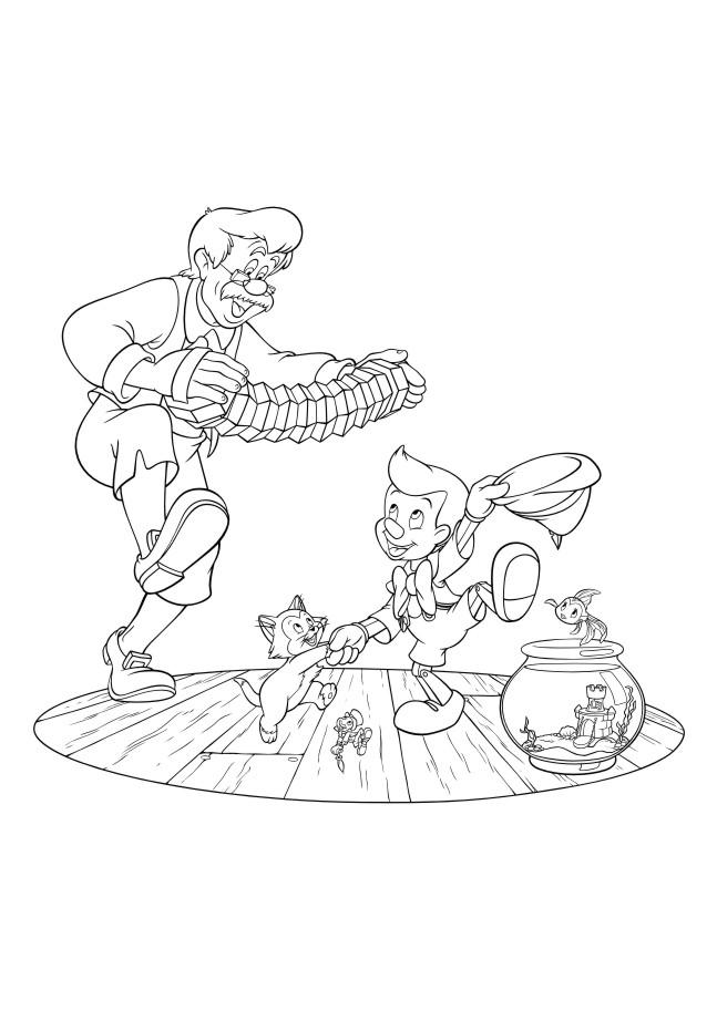 Fisă de colorat cu Pinocchio de colorat p44