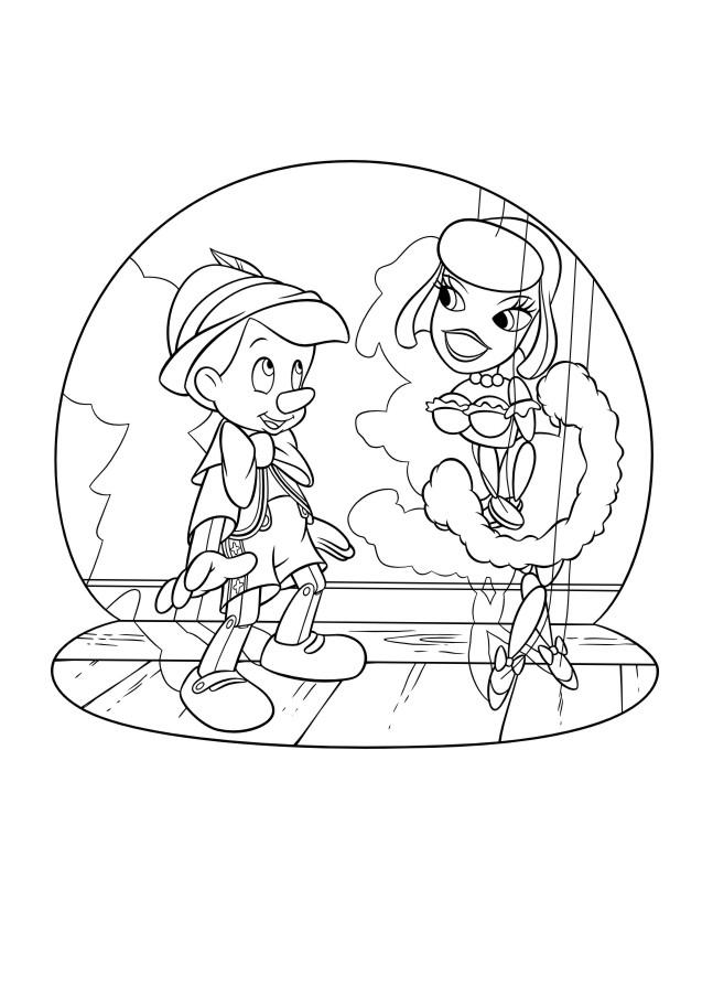 Fisă de colorat cu Pinocchio de colorat p45