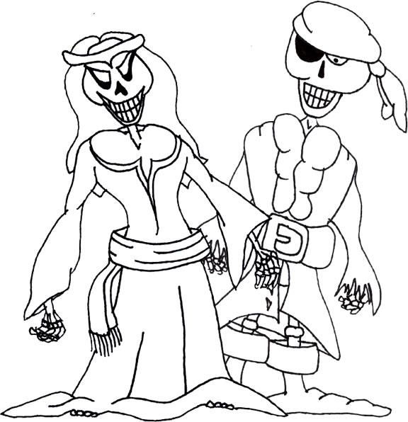 Fisă de colorat cu Pirati de colorat p16