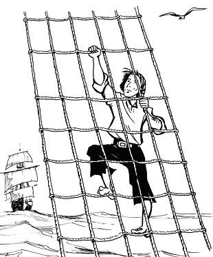 Fisă de colorat cu Pirati de colorat p23