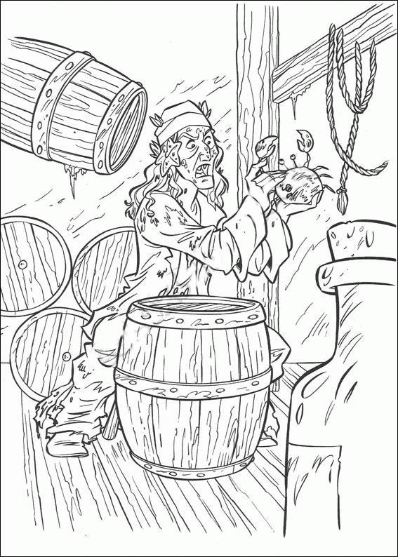 Fisă de colorat cu Piratii din caraibe de colorat p18