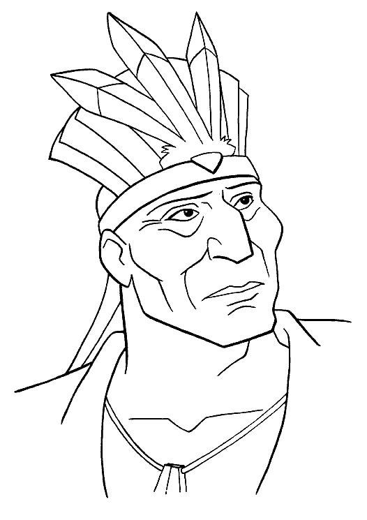Fisă de colorat cu Pocahontas de colorat p09